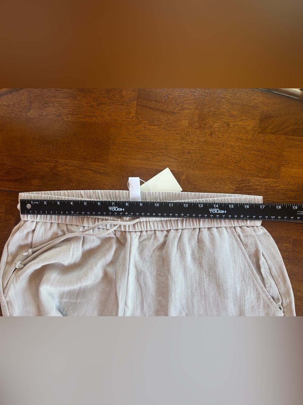 NWT Halara High Waisted Drawstring Pocket Wide Leg Baggy Casual Linen-Feel Pants - Picture 5 of 6